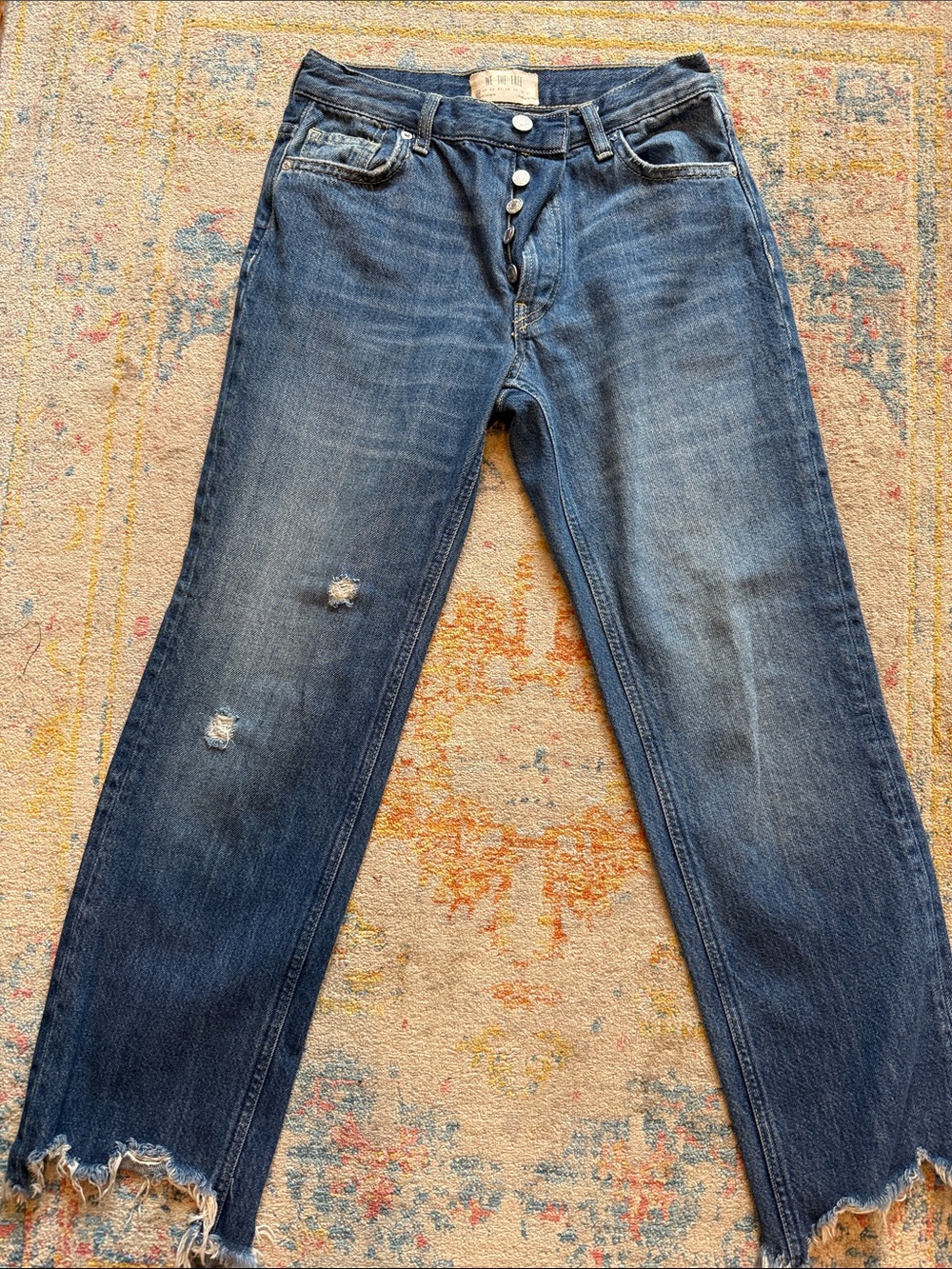 Free People Cropped Frayed Jean (size 24)